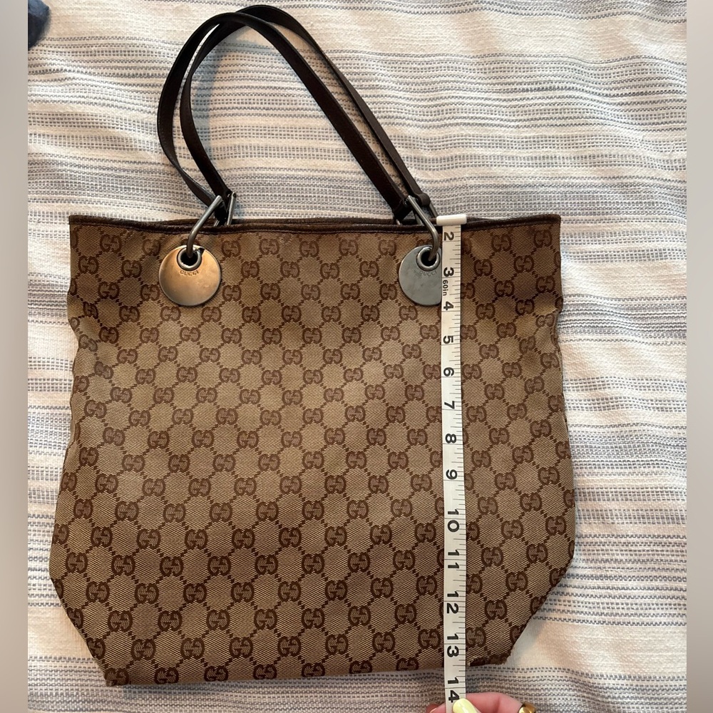 Gucci Tan and Brown GG Monogram Tote - Picture 6 of 9